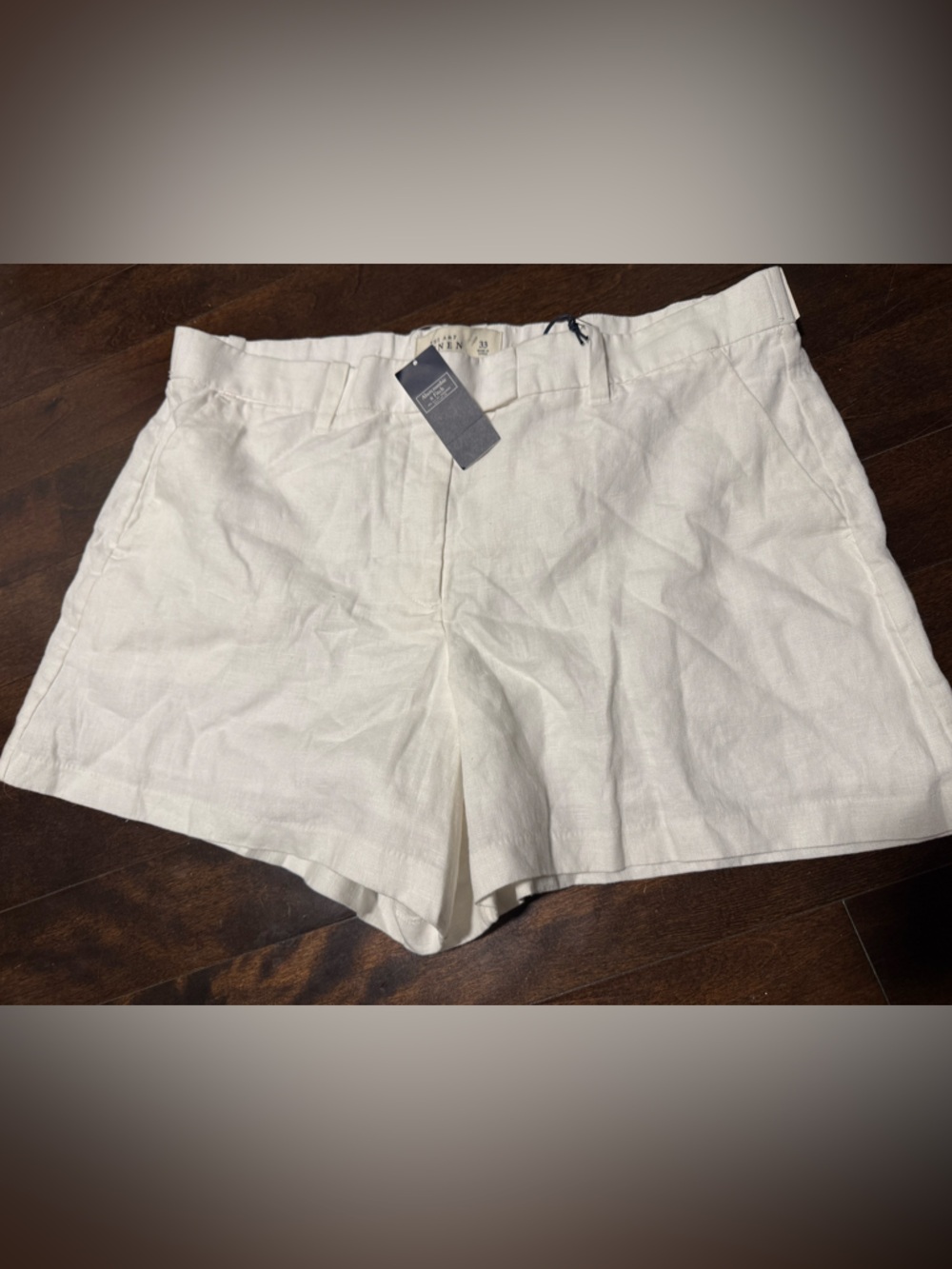 NWT ABERCROMBIE &FITCH Women's White Linen Blend Shorts